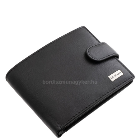 Portafoglio uomo La Scala con chiusura a scatto nero CNA09/T