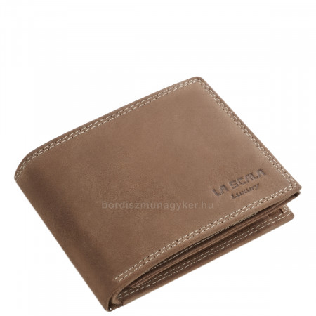 La Scala Луксозен мъжки портфейл от естествена кожа ASH1021 светлокафяв