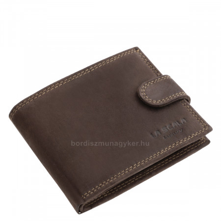 La Scala Luxury portefeuille pour homme en cuir véritable ASH455/T marron foncé