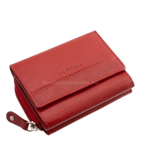 Дамски кожен портфейл La Scala в подаръчна кутия, червен SBL36