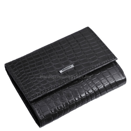 Portafoglio donna La Scala fantasia coccodrillo nero CRO1251