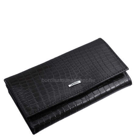 La Scala női pénztárca croco mintás fekete CRO438