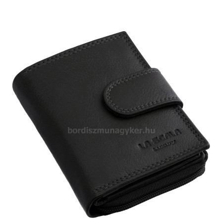 La Scala valódi bőr női pénztárca RFID fekete ANC-LL2