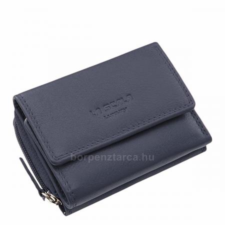 La Scala echt leren damesportemonnee RFID blauw ANC36