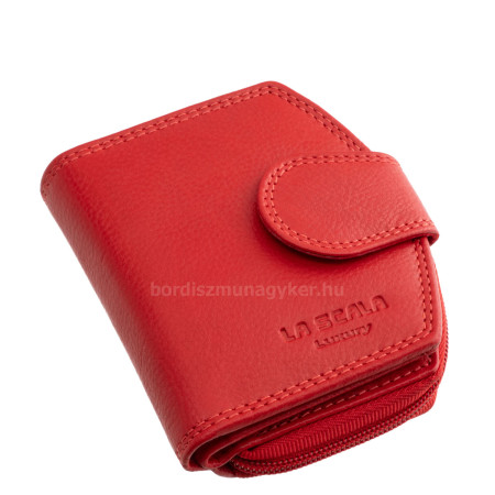 La Scala valódi bőr női pénztárca RFID piros ANC066