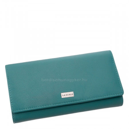 Дамски портфейл La Scala от естествена кожа RFID Turquoise CNA155