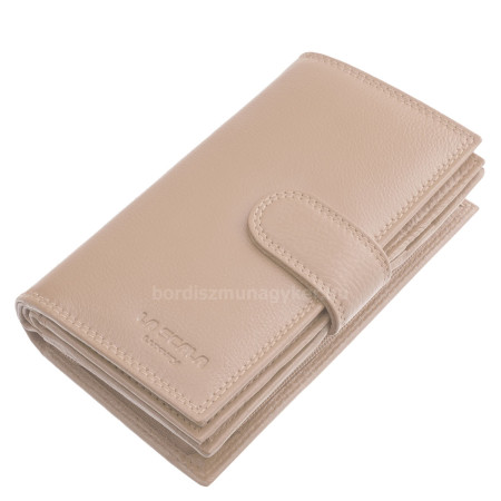 La Scala valódi bőr női pénztárca RFID világos barna ANC961