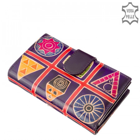 Patterned women's wallet purple S1003A