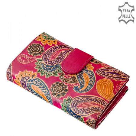 Dames portemonnee met patroon roze S1003B