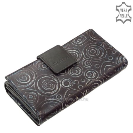 Dámska peňaženka so vzorom z pravej kože čiernej farby GIULTIERI HP108