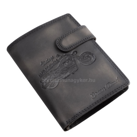 Motor-mintás irattartó bőr pénztárca GreenDeed MPF3072/T fekete