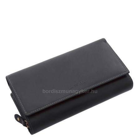 Nagy méretű női bőr pénztárca díszdobozban La Scala VSP452 fekete