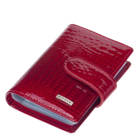 Nicole croco leather card holder red C42003-014