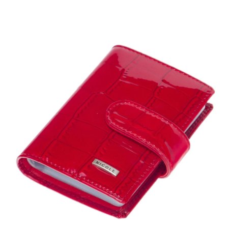 Porte-cartes en cuir croco Nicole rouge C42003-145