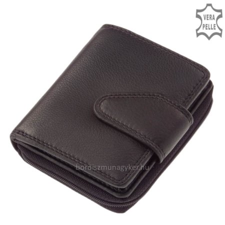 Women's leather wallet black SLM AK81