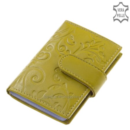 Women's card holder with printed pattern NY-8 green