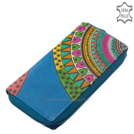Women's wallet with fashionable pattern GIULTIERI turquoise SZI4373