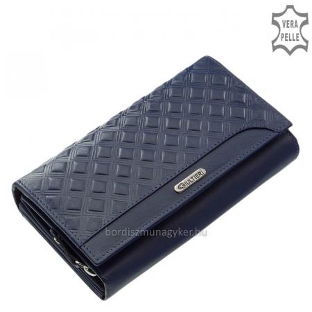 Women's wallet with a unique pattern GIULTIERI blue SUN100