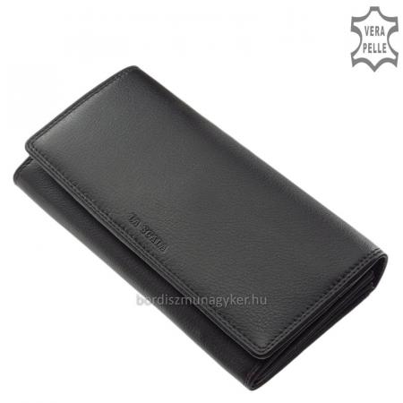 Dámska peňaženka LA SCALA vyrobená z pravej kože DCO037 čierna
