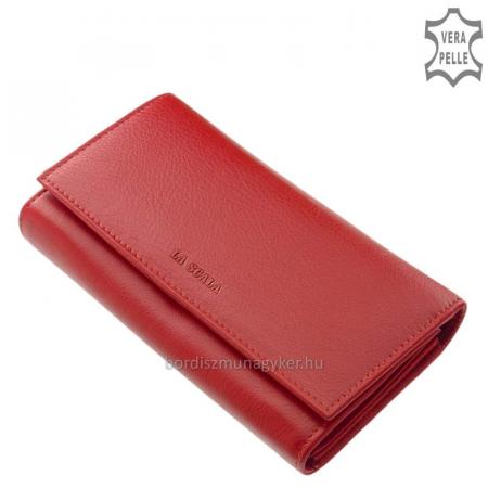 Női pénztárca LA SCALA valódi bőrből DCO064 piros