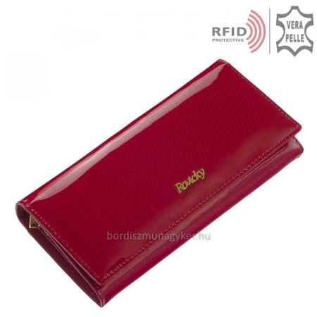 Dámska peňaženka z lakovanej kože s RFID ochranou Rovicky červená 8801-SBR