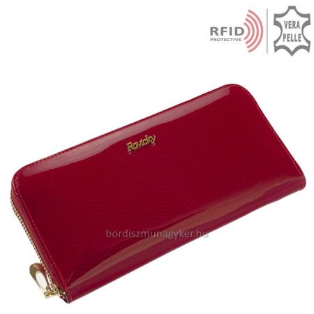 Women's wallet made of patent leather with RFID protection Rovicky red 8807-SBR