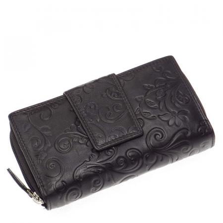 Women's wallet with printed pattern NY-14 black