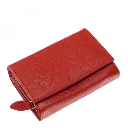 Women's wallet with printed pattern NY-6 red