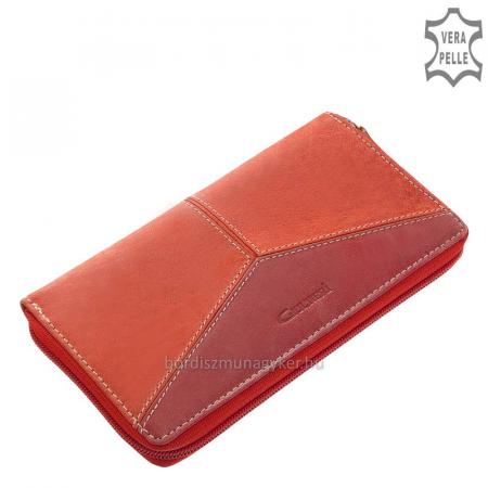 Női pénztárca valódi bőrből Giultieri TRI01 piros