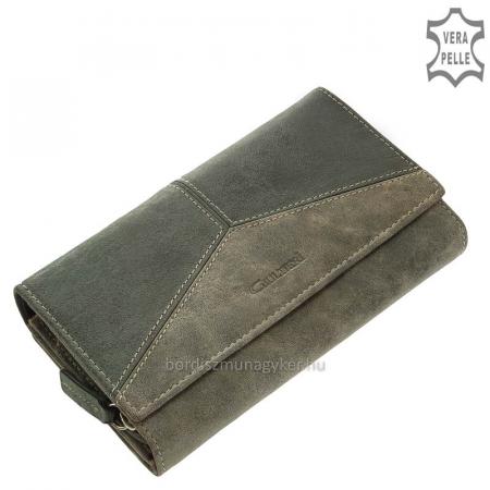 Damen Geldbörse aus echtem Leder Giultieri TRI108 grün