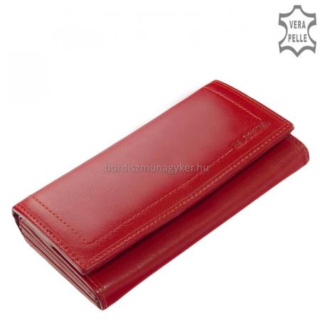 Portefeuille femme en cuir véritable La Scala ABA05 rouge