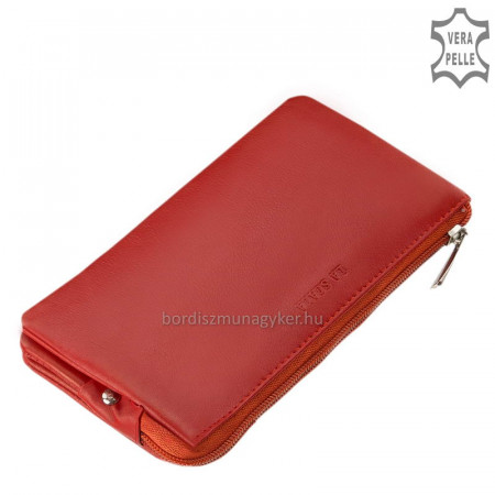 Portefeuille femme en cuir véritable La Scala DCO02 rouge