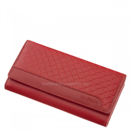 Női pénztárca valódi bőrből La Scala DGN155 piros