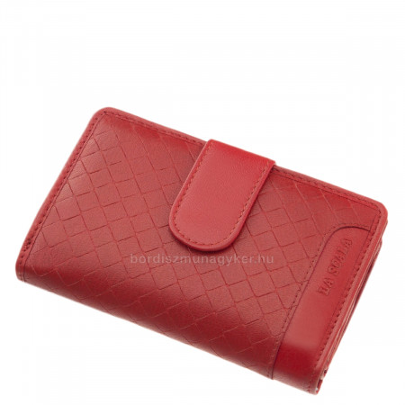 Women's wallet made of genuine leather La Scala DGN192 red