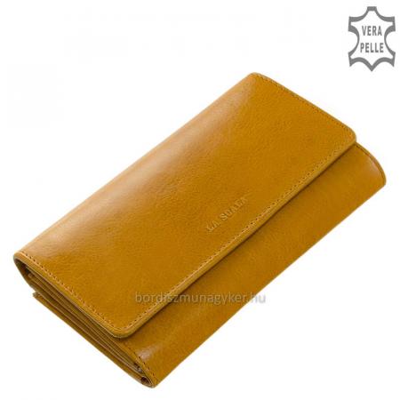 Women's wallet made of genuine leather La Scala POP155 mustard