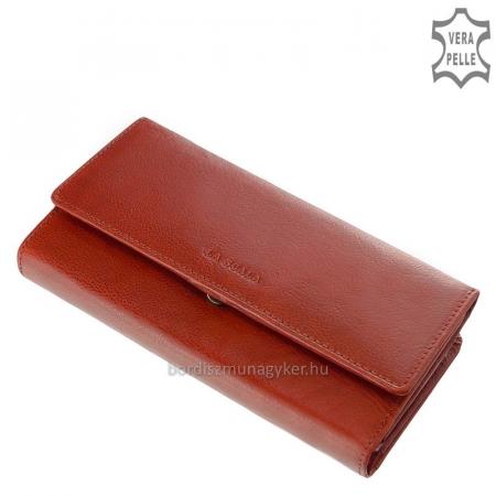 Női pénztárca valódi bőrből La Scala POP452 piros