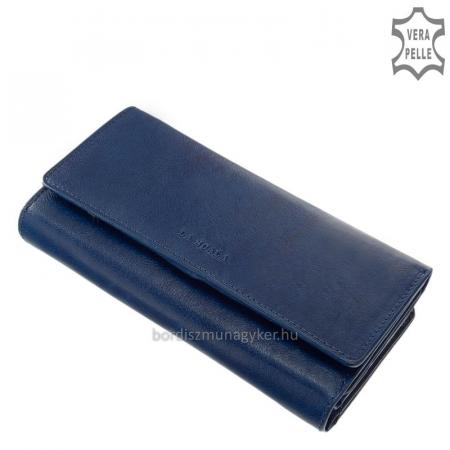 Damen Geldbörse aus echtem Leder La Scala POP452 dunkelblau
