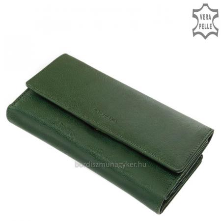 Ženski novčanik od prave kože La Scala POP452 tamno zelen