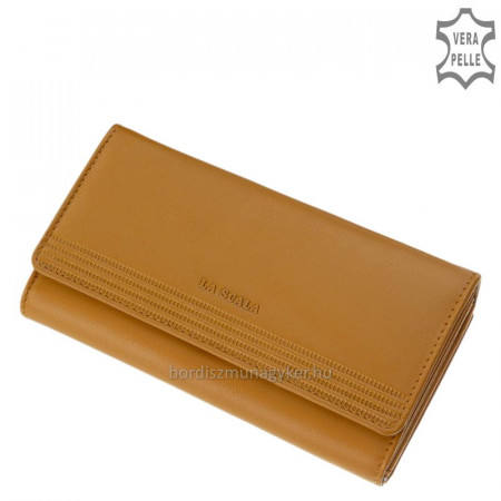 Portafoglio da donna in vera pelle La Scala TGN155 senape