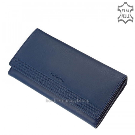 Damengeldbörse aus echtem Leder La Scala TGN72037 blau