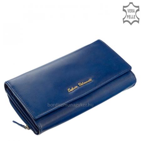 Damen Geldbörse aus echtem Leder Sylvia Belmonte ZEN34 dunkelblau