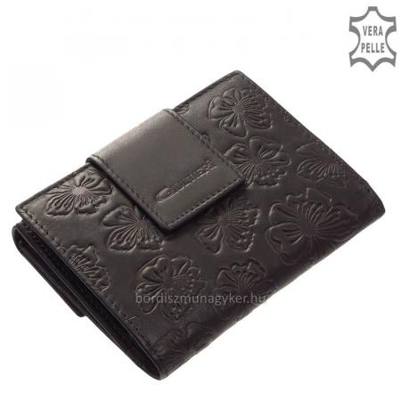 Női pénztárca virágmintával Giultieri SCV120 fekete
