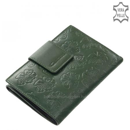 Women's wallet with floral pattern Giultieri SCV121 green