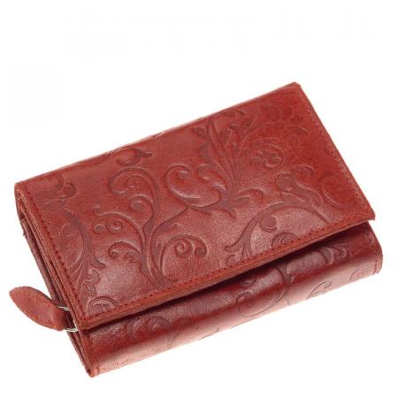 Women's wallet with floral pattern OC-6 red