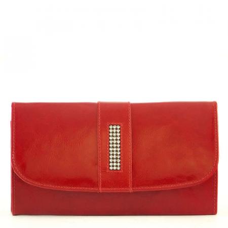 Sylvia Belmonte Swarovski stone women's wallet SSB02 red