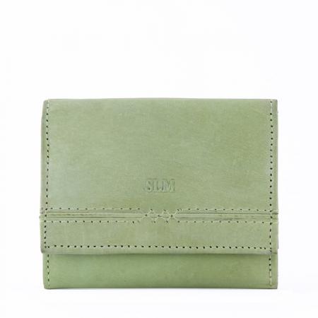 SLM women's leather wallet light green MP512