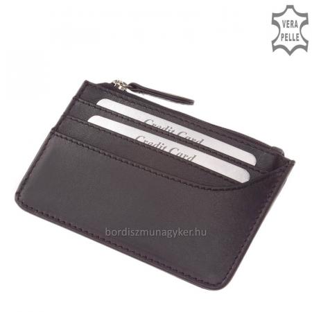 SLM genuine leather card holder with keychain black 70760