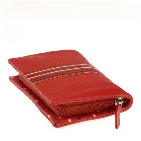 Dámska peňaženka Sylvia Belmonte Striped-Polka Dot 12682-RED