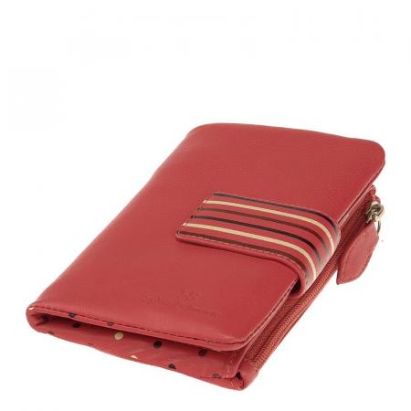 Sylvia Belmonte csíkos-pöttyös női pénztárca 12684-PINK