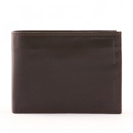 Moška denarnica Synchrony v darilni škatli temno rjave barve SN102